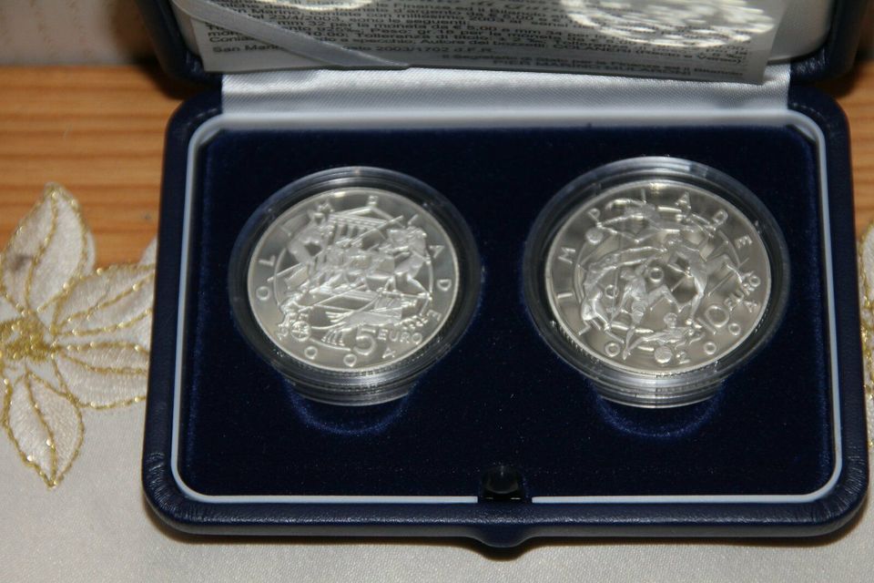 San Marino 5 und 10 Euro Silber 2002 PP Willkommmen Euro Satz in Pockau