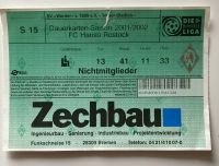 Eintrittskarte Werder - Hansa Rostock 2001/02 Niedersachsen - Stuhr Vorschau