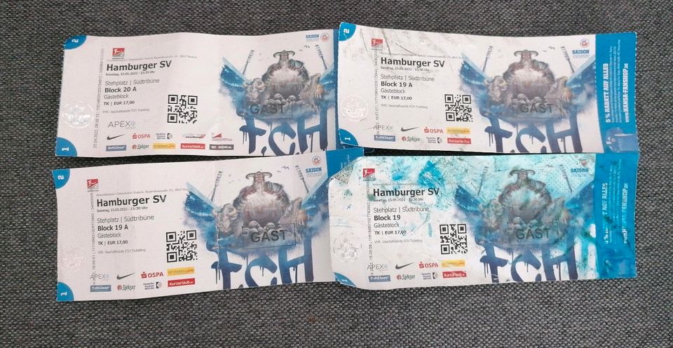 Tickets für Sammler benutzt Hansa Rostock  Hamburger SV 15.5.2022 in Hamburg