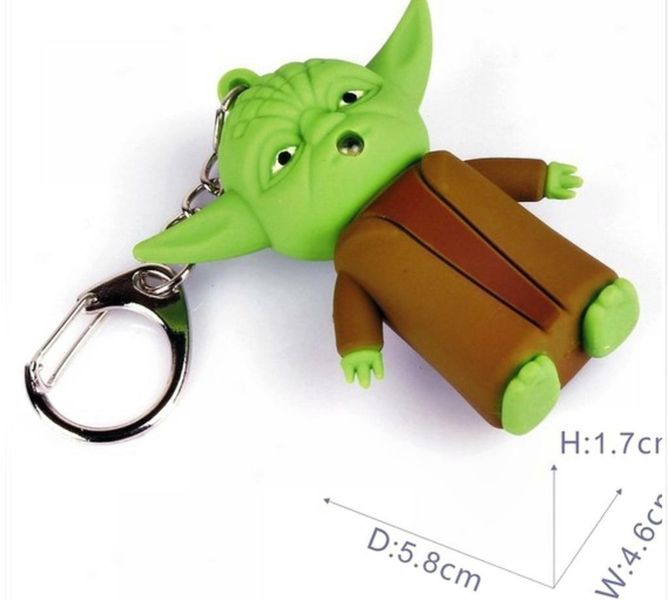 Star Wars Saga Darth Vader Yoda Schlüsselanhänger mit LED Licht Rarität 