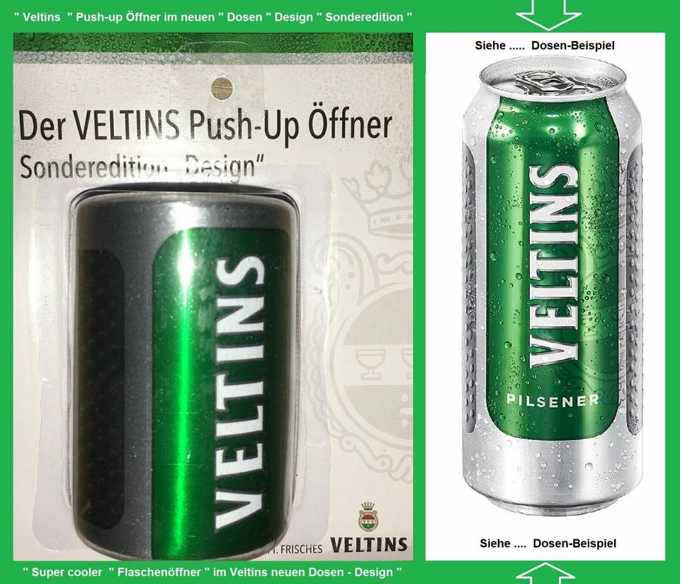 Veltins bier Push up Flaschenöffner Neu beer grün Aufdruck Party Fußball 