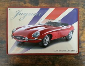 Oldtimer Jaguar11 " Rund Metall Schild Jaguar Sportwagen Vintage Autos 