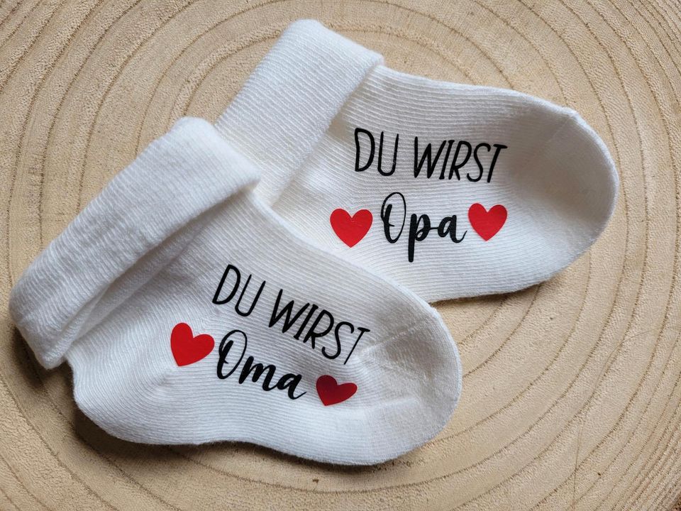 Babysocken Baby Socken I Love Oma Opa Papa Mama Tante Onkel oder MIT Wunschname 