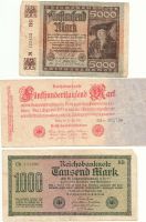 5 verschiedene Geldscheine aus der Inflationszeit, 1922-23 Schleswig-Holstein - Ammersbek Vorschau