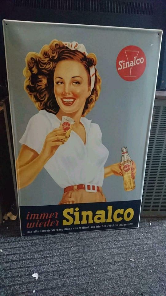 Mini Blechschild Schild Sinalco Werbung vintage Postkarte 