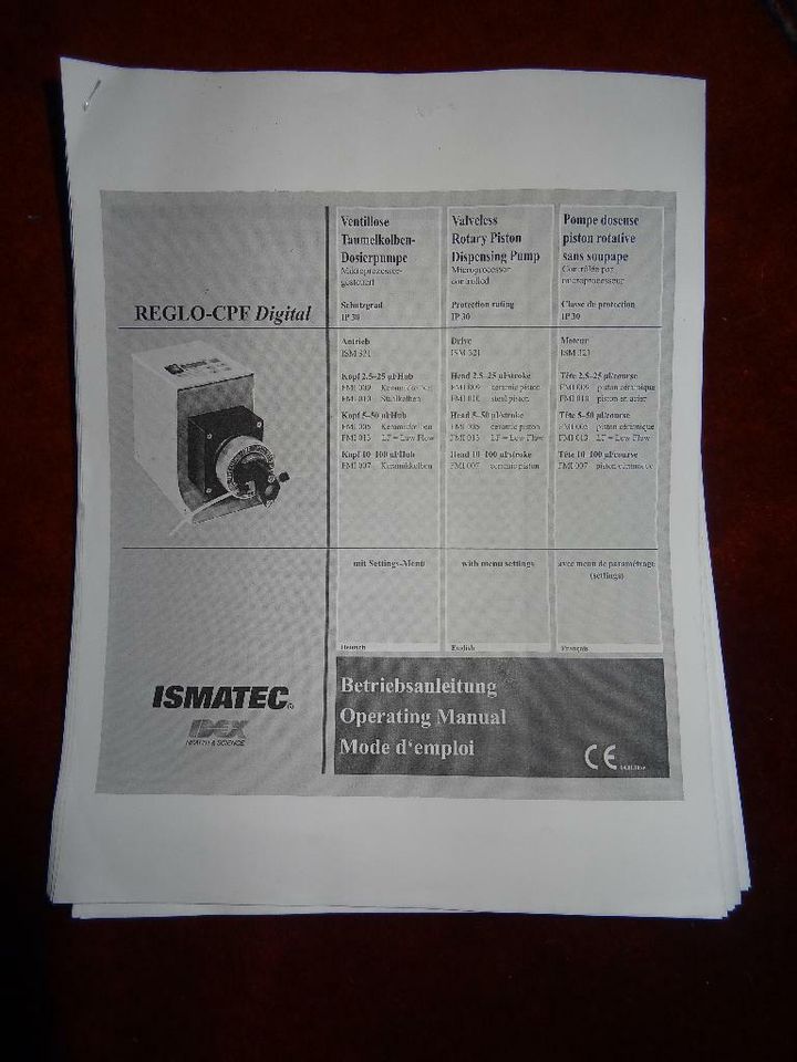 ISMATEC Reglo CPF Digital Dosierpumpe ISM321A mit RH1 Dosierkopf in Bayern - Ingolstadt