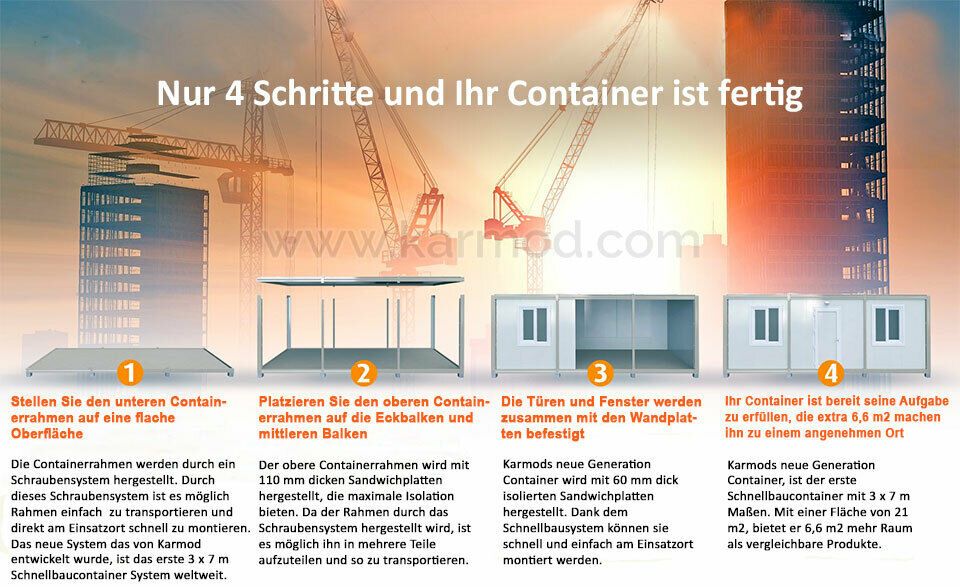 Wohncontainer | Imbisscontainer | Verkaufscontainer | Raumcontainer | Lagercontainer | Wohncontainer | Bürocontainer | Containerhaus | Baucontainer| K-1001/1002/1003 2400x6000mm in Hessen - Kassel