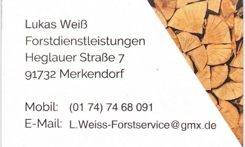 Forstdienstleistungen aller Art, Wald, Stammholz, Brennholz in Bayern - Merkendorf