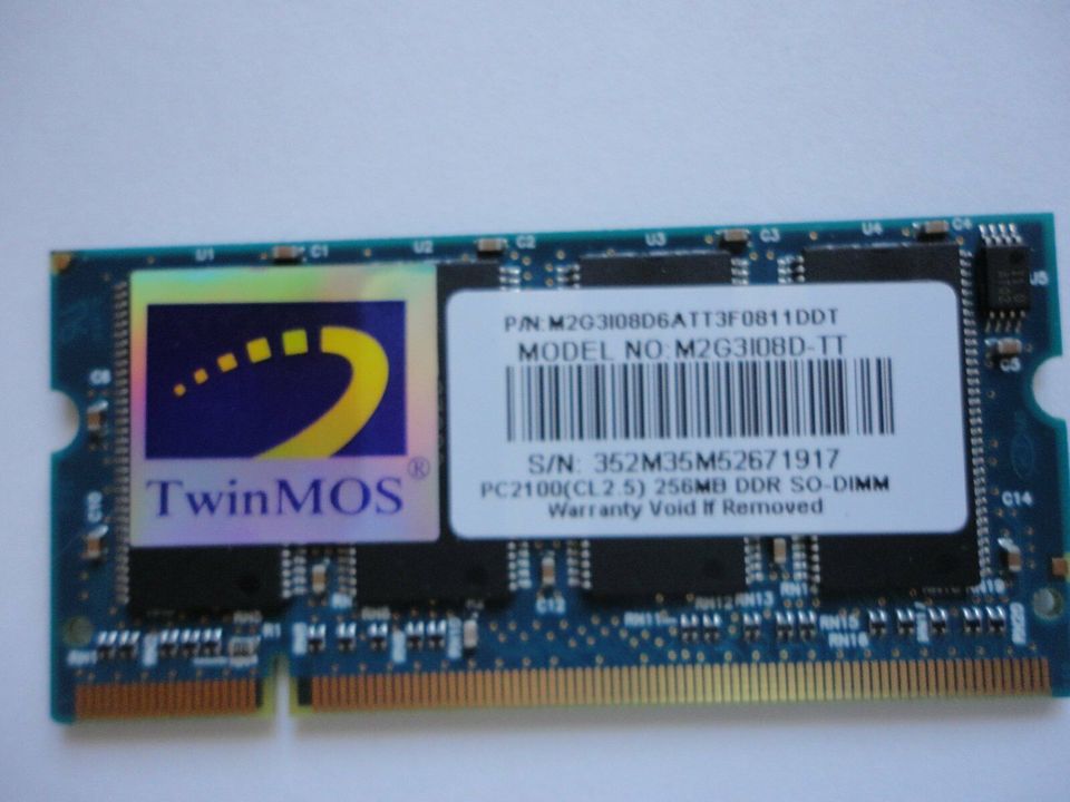 Toshiba PC 2100 256MB DDR SO-DIMM Arbeitsspeicher 200 PIN in Malching