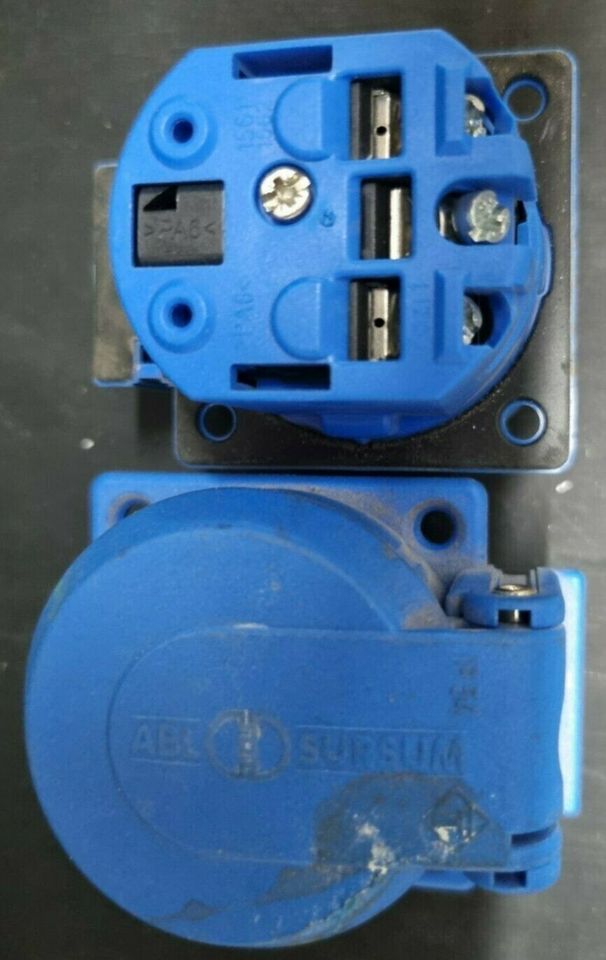 ABL Sursum Einbau-Steckdose IP54 blau, 250V, gebraucht in Bayern - Zirndorf