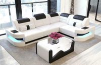 Design Sofa Couch Como L Form in Leder mit LED Beleuchtung Hessen - Wiesbaden Vorschau