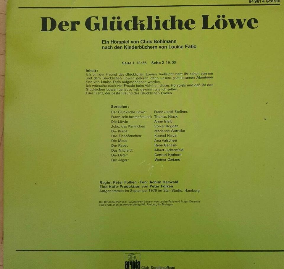 4 gut erhaltene LP aus der Reihe Kinder und Jugenddiskothek in Nordrhein-Westfalen - Rheda-Wiedenbrück