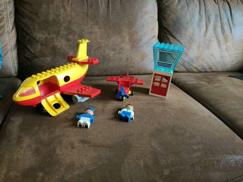 Lego Duplo Windrad rot gelb Bauernhof Flugzeug Propeller 
