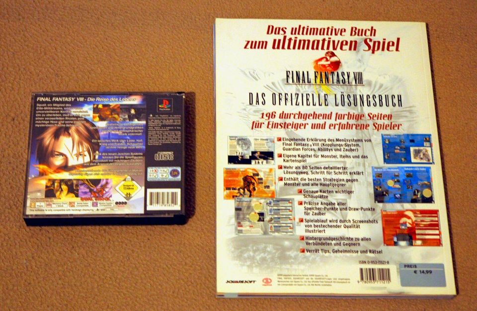 Final Fantasy VIII + Lösungsbuch* Sony Playstation 1* PAL-Version in Niedersachsen - Stadtoldendorf