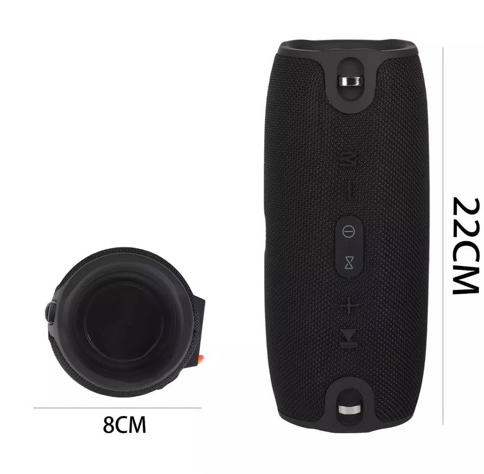 Tragbarer Wireless Bluetooth Lautsprecher Stereo Subwoofer SD FM Musicbox DE 