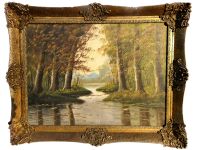 Ölgemälde Herbstwald See im Wald signiert Impressionismus Gemälde Sachsen-Anhalt - Gommern Vorschau