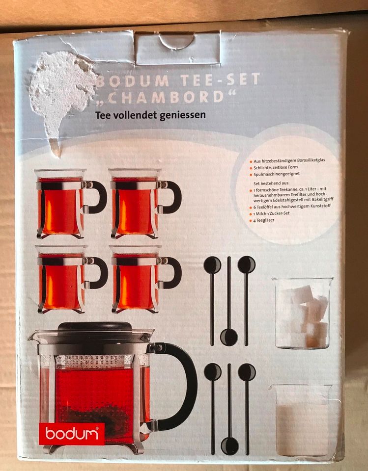Bodum Tee-Set Chambord Teekanne mit Gläsern Sieb Neu OVP in Celle