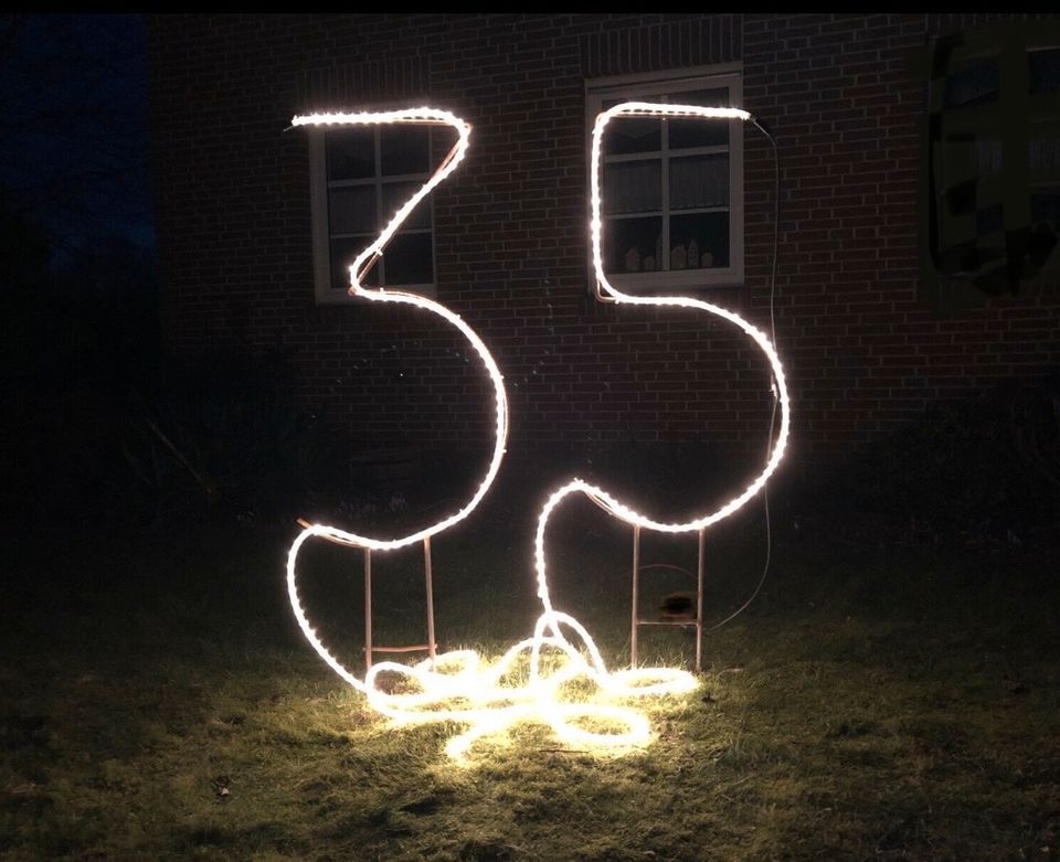 35. Geburtstag, beleuchtetes Geburtstagsschild, SCHILDERVERLEIH in Westoverledingen