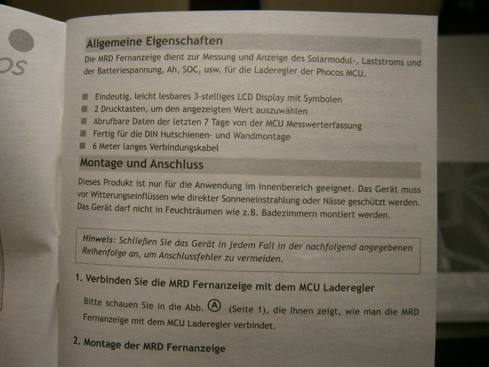 Phocos MRD Display für MCU-Solarladeregler-Steuergerät **NEU** in Bayern - Elchingen