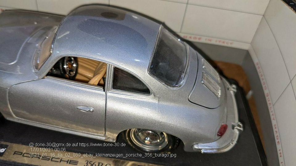 Porsche 356 B silber Modell 1:24 burago Cod. 15021  incl Versand in Senden