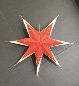 3D Sebnitzer Adventsstern DDR Weihnachtsstern Weihnachten Stern rot weiß Ø 42cm 