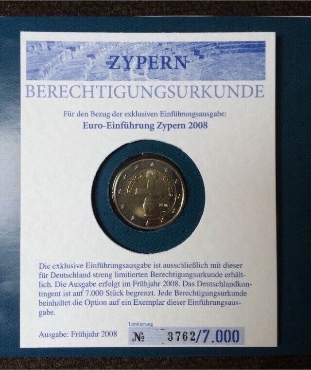 Kursmünzensatz Zypern 2008 in Thüringen - Eisenach