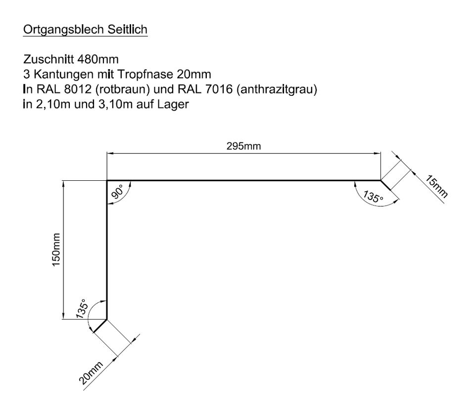 Kantteile in rotbraun + antrazitgrau - 2,10m + 3,10m in Hallerndorf