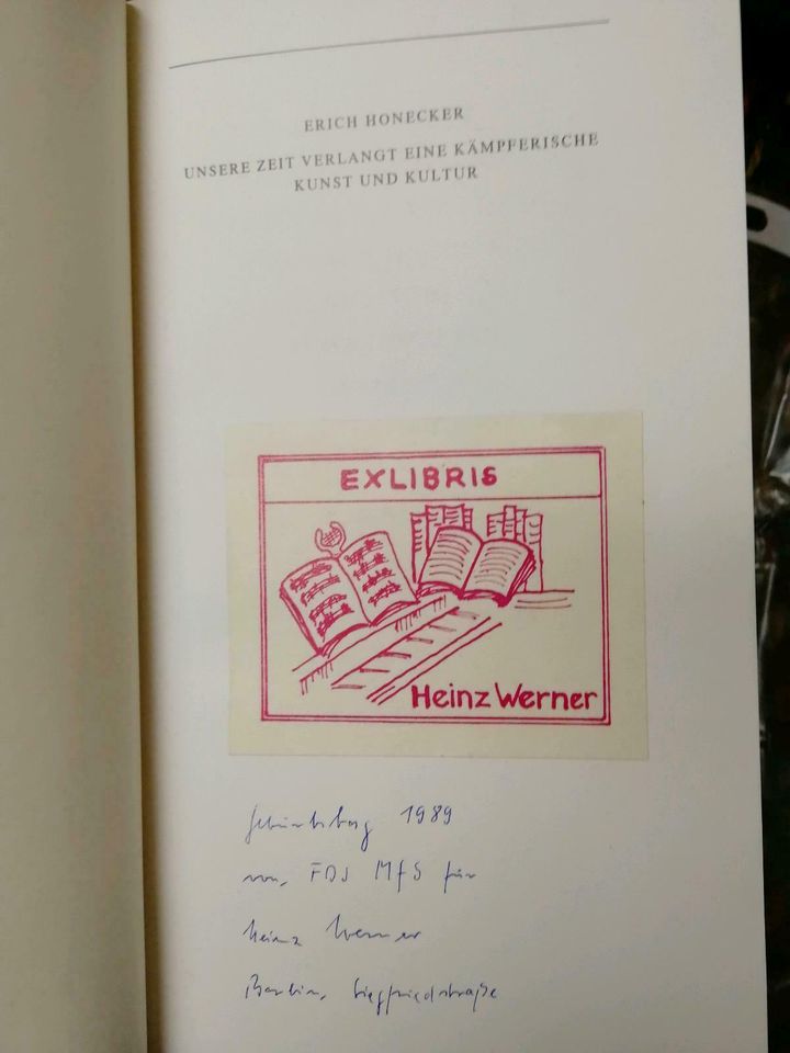Honecker, Buch "Kunst und Kultur" limitierte Auflage mit Exlibris in Pankow - Prenzlauer Berg