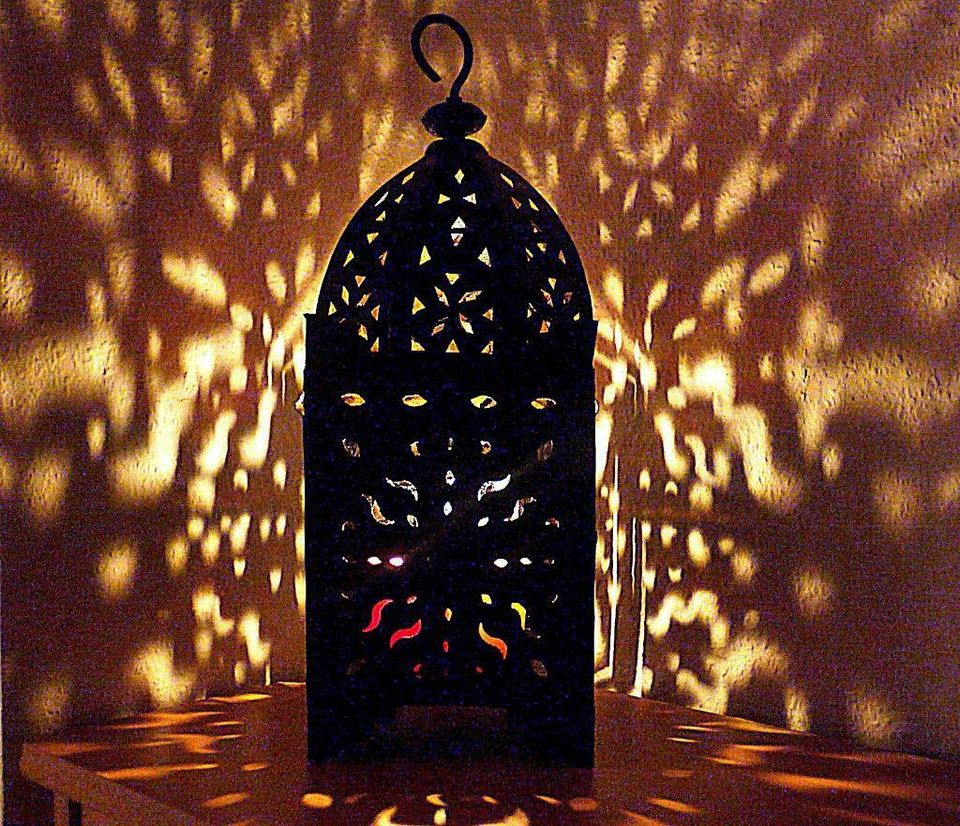 Orientalische Eisen LATERNE Marokkanische METALL  Lampe Eisenlaterne MSEDDES H35 