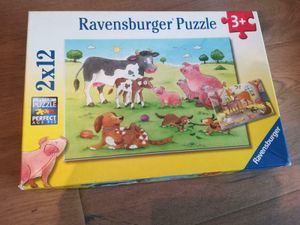 NEU & OVP 2 x 12 Teile Puzzle Ravensburger® 07590  "Glückliche Tierfamilien" 