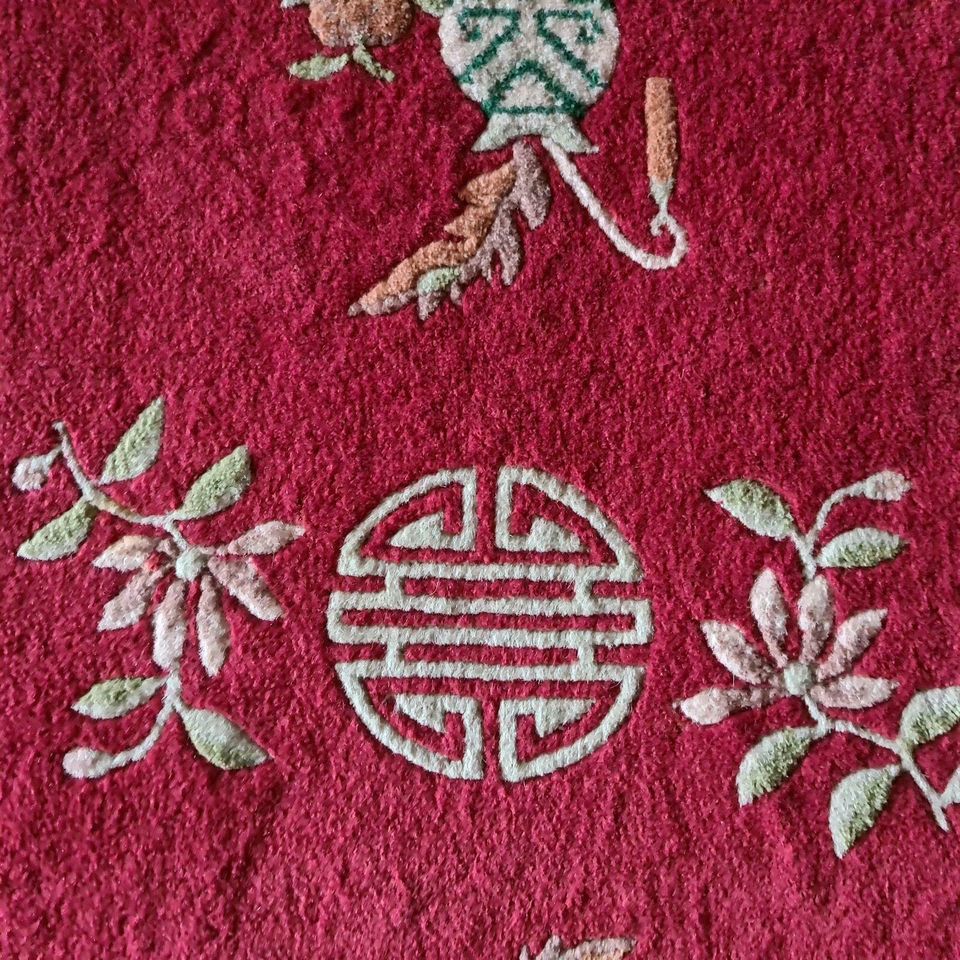 Aubusson Art Deco Orient Teppich Vietnam 136x72 cm handgeknüpft in Gommern