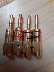 Jantzen Audio Bananenstecker vergoldet 4 Stück bis Kabel 4mm² 12-0130 