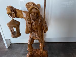 Lanz Nachtwächter  mit Lampe/Laterne Lanze  Kunsstoffskulptur 40cm Sammlerstück 