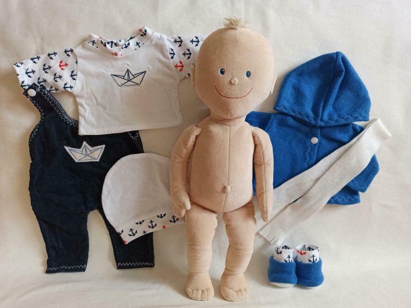 40-45 cm kuschelweich Puppenkleidung Jacke für Baby Puppen Jako Krümel Gr 