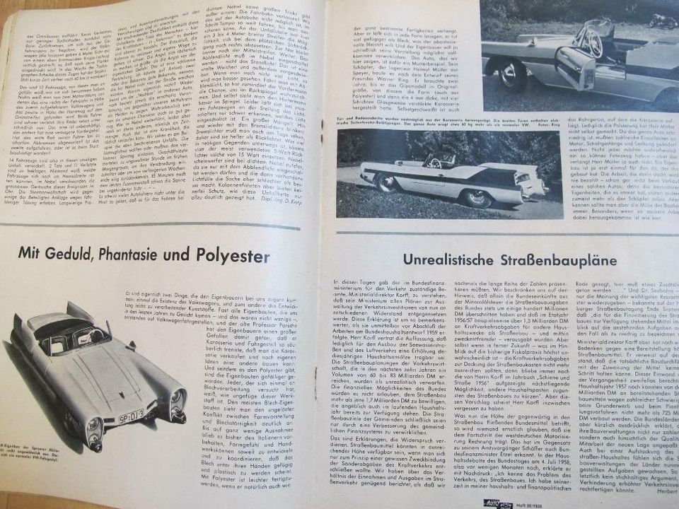 AUTO MOTOR und SPORT Heft Nr. 22 1958 Karmann Thunderbird Käfer in Nordrhein-Westfalen - Gronau (Westfalen)
