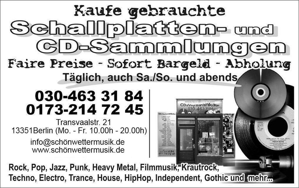 KAUFE CD & LP VINYL SAMMLUNG SCHALLPLATTEN VERKAUFEN? 12“ 7" in Berlin
