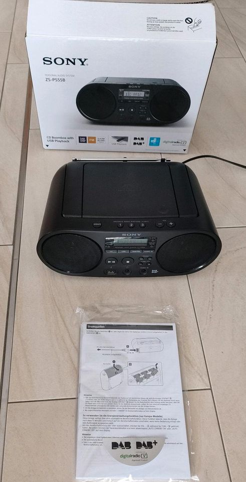 versterking Piket engel Sony ZS-PS55B Boombox Radio CD USB DAB DAB+ in Bayern - Weichering | CD  Player gebraucht kaufen | eBay Kleinanzeigen