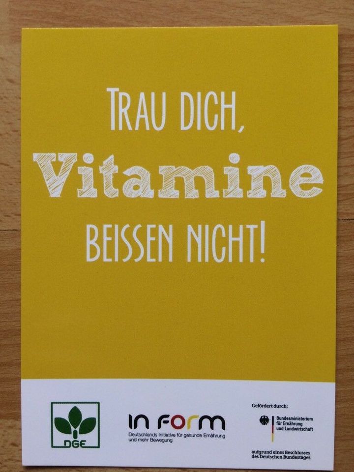 4 Postkarten Food Küche Funny Vitamine Quark Salat in Alzenau