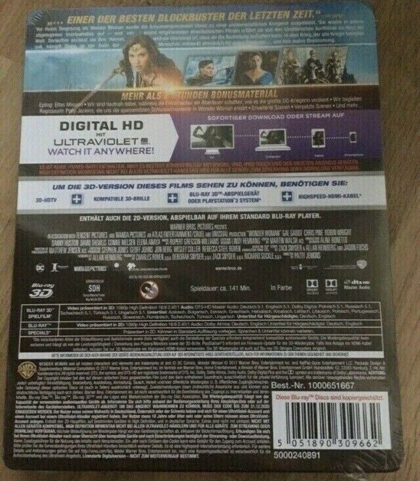 Wonder Woman 3D/2D Blu-ray Steelbook Neu in Dresden