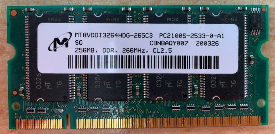 Micron MT8VDDT3264HDG-265C3 256MB PC2100S RAM in Berlin