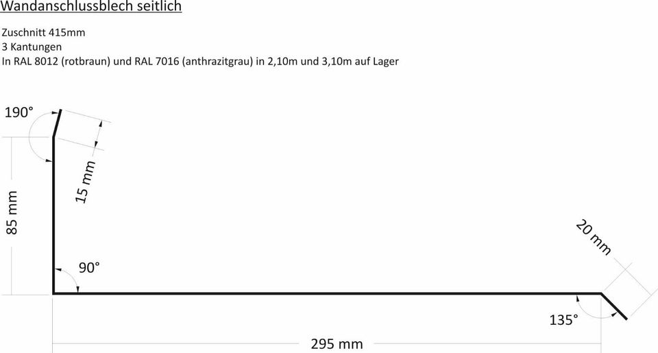Kantteile in rotbraun + antrazitgrau - 2,10m + 3,10m in Hallerndorf