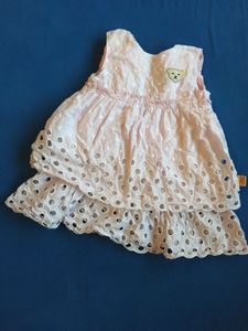 STEIFF Langarm-Kleid aus Tüll Taufe Taufkleid beige 74 