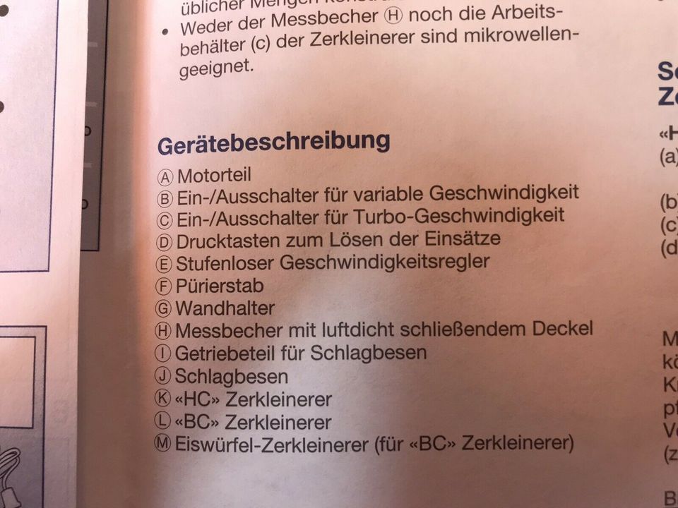 Ersatzteile für Pürierstab Braun MR 5500 BC 33,-€ inkl. Versand in Schillingstedt