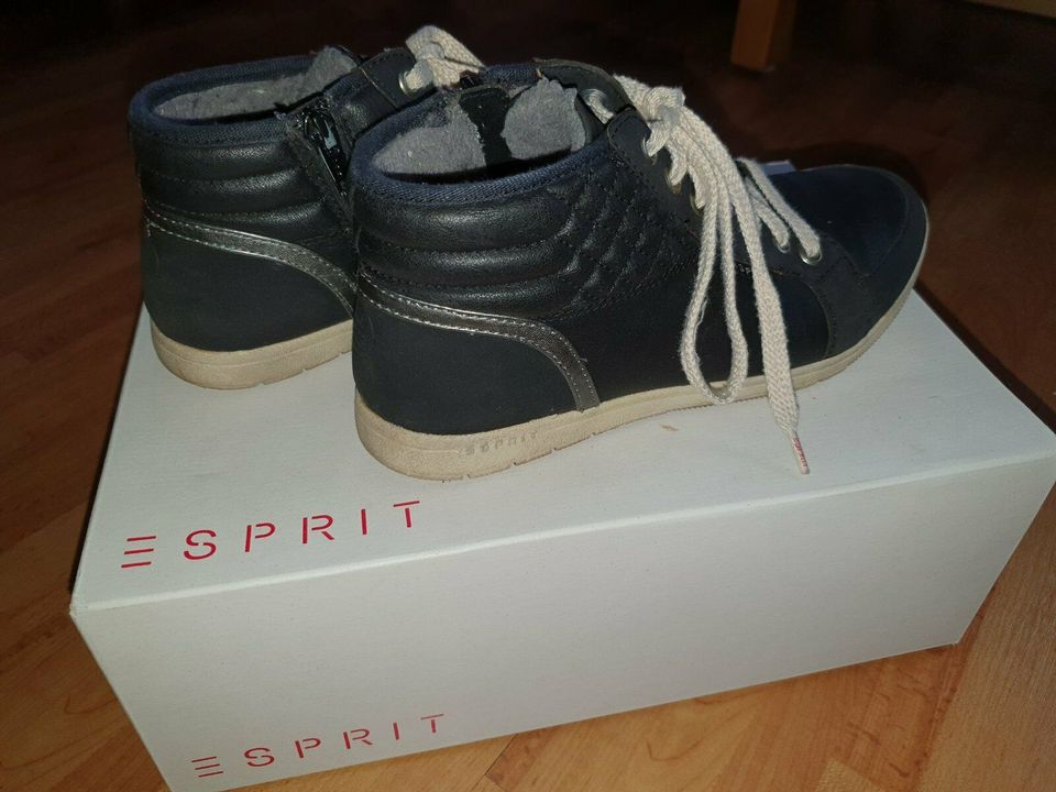 Esprit Sneaker - Schnürstiefel - Damen - schwarz Gr. 37 neuwertig in Hessen - Lampertheim