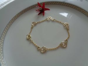 585 Gold Filled Gold Armband mit Spiralen 