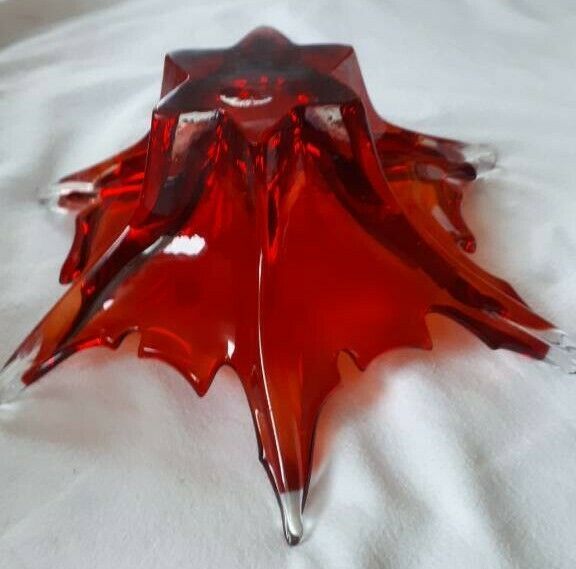 Murano Glasschale rot u. Klarglas Made in Italy in Bad Emstal
