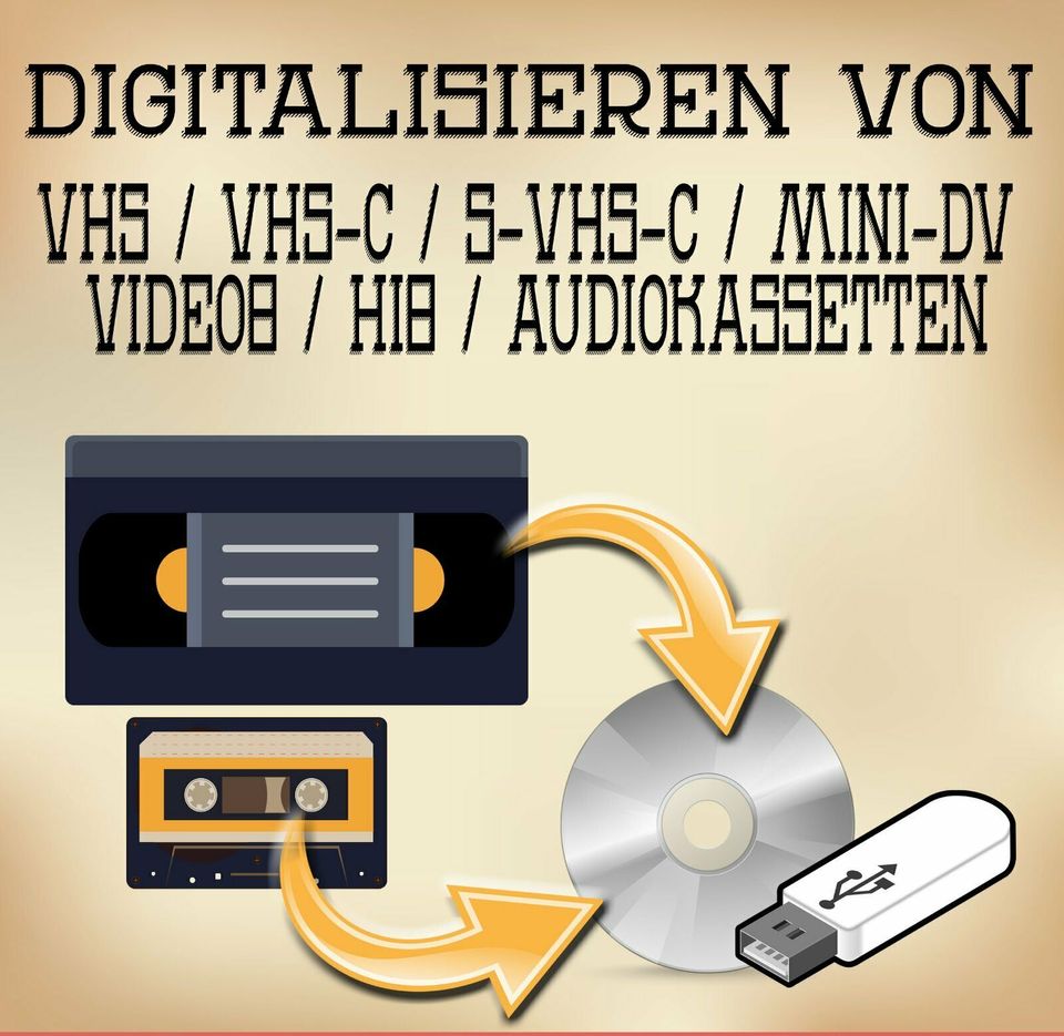 Digitalisieren alter Videokassetten à 5€ VHS / MiniDV / Video8 / Hi8 / VHS-C 