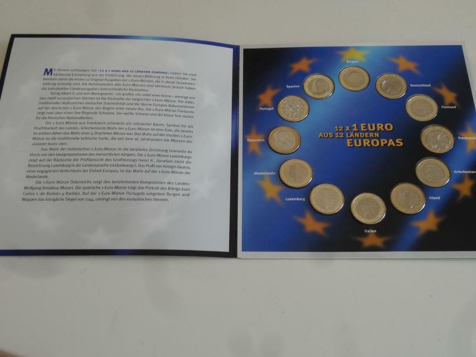 12 x 1 Euro aus 12 Ländern Europas Erstausgabe Münzen in München
