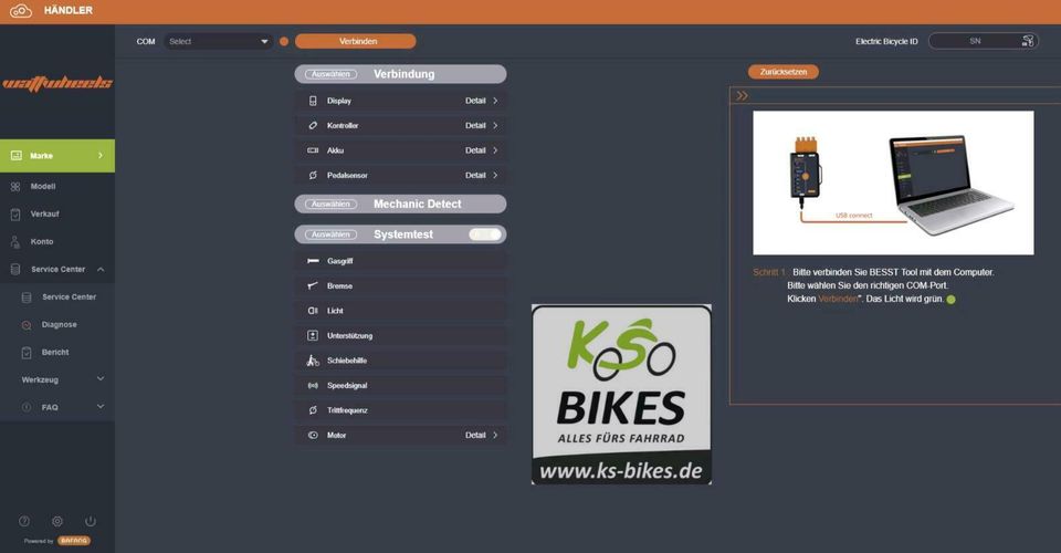 Bafang Service Update Diagnose Inspektion E-Bike Pedelec Akku in Bottrop